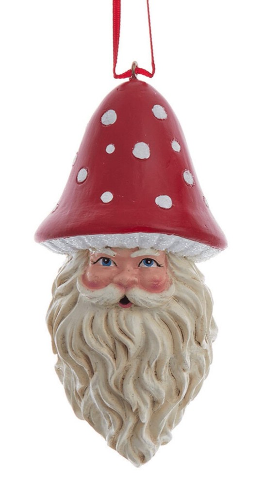 Mushroom Santa Christmas Ornament, Holiday Garden Tree Hanging Decorations by…
