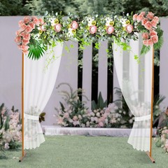 6.56 Ft Gold Wedding Arch Flower Backdrop Decoration Stand Birthday Party Supply