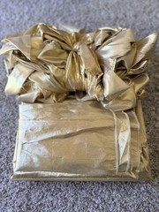 Gold Wedding Chair Cover Bow Set 16 Covers + 3 Tablecloths Event Decor