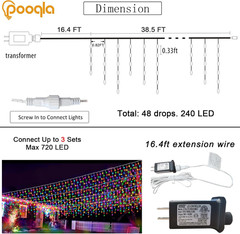 Color Changing Christmas Icicle Lights with Remote, 35 Colors 9 Modes Halloween