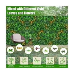 Grass Wall Panels Roll, 40″x120″(33.33 SQFT) Artificial Grass Backdrop Wall w…