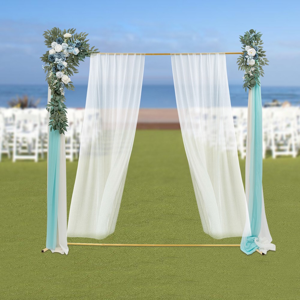 Wedding Backdrop Stand Metal Background Decoration Set + White Cloth Cover
