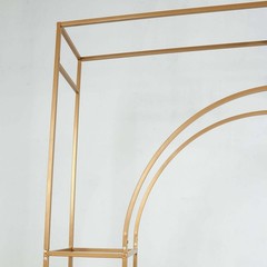 7 ft Gold Metal Rectangular Wedding Arch in Arc de Triomphe Style Party Events