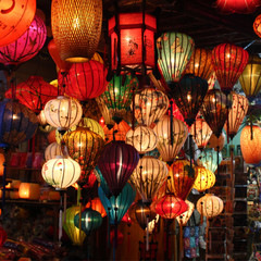 set 5 pcs silk lantern decoration size 18 inches