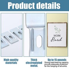 Hicarer 100 Pcs Picture Hanging Security Wall Support Brackets Picture Hangin…