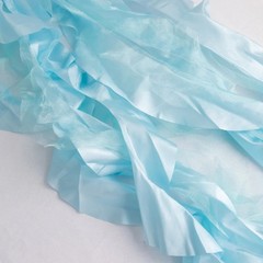 5 BLUE Curly Willow Chiffon Satin CHAIR SASHES Party Event Decorations Supplies