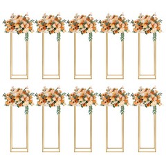Flower Stand for Wedding Table 10x 31.5 in Tall Gold Metal Centerpieces Decor