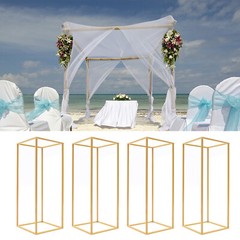 4 PCs Gold Wedding Flower Stand Simple Structure Wedding Flower Stand For Home