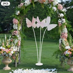 2Pcs Artificial Butterflie Decoration with Standing Base Realistic Wedding Decor