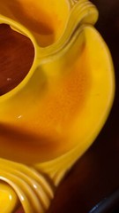 Decor Vintage Chip Trays No Dip Bowl Unmarked Pottery Glazed Yellow Orange