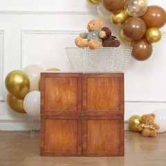BROWN 12″ Balloon Boxes with Metallic Trim Centerpiece Decorations