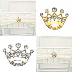 2 in Metal Rhinestones Crown Brooch Chair SASH PIN Party Events Decorations