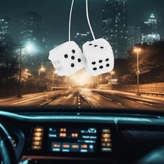Fuzzy Plush Dice for Car Mirror 2.36” Pair of Retro Square Decoration Dice