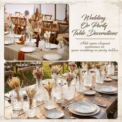 24 Pcs Boho Dried Flower Bouquet with Glass Vase Set 12 Mini