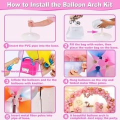 Balloon Arch Kit with Balloon Pump, 9Ft Tall & 10Ft Wide Adjustable Balloon A…