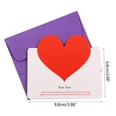 10pcs/bag Mixed Color LOVE Heart Shape Greeting Card Valentines Day Gift Card We