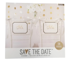 14 Piece Gold & Black Wedding Sign Set