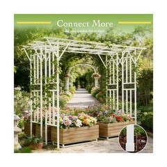 Flat Top Garden Arch Trellis 11FT x 9FT, Super Large Arbor Trellis for Climbi…