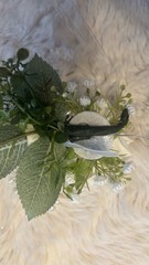 Blue New boutonnière Prom Flower Homemade Diamonds Real Like White Roses