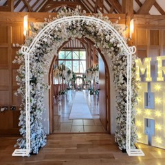 Weatherproof White Wedding Archway Backdrop Stand Garden Arch Trellis Arbor 2.4M