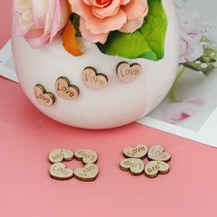 Lystaii 400pcs Rustic Wooden Love Heart Wedding Table Scatter Decoration