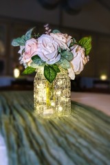 Wedding Decorations Set Floral Backdrop Centerpieces Signs Bouquets LED Lights