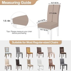 SearchI 4 Pack Super Fit Stretch Removable Washable Short Dining Chair Covers…