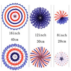 Independence Day Party Hanging Paper Fans Decorations -National Day Patriotic…