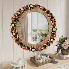 8Pcs 63Ft Pink&Yellow Rose Garland, Fake Rose Hanging 8 PCS Pink&yellow