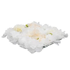 12PCS Artificial Flower Wall Panels White Artificial Flower Wall Backdrop Panels