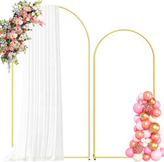 Gold Metal Arch Backdrop Stand Set of 2 7.2FT 6FT Wedding Balloon Decor Frames