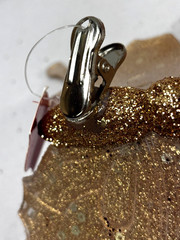 6 Pink & Gold BUTTERFLYS 7″ Clip-on Trees or Decorations Glitter & Sequins NEW