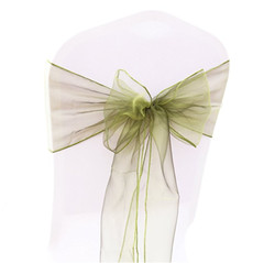 100x Olive Green Organza Chair Sashes Bow Wedding Banquet Events Party Ceremony