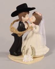 Western Wedding Cake Topper/Table Decoration “Kissing Couple” (WC2)