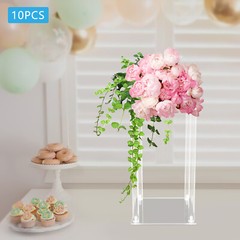 10Pcs Clear Acrylic Flower Stand for Wedding Centerpieces Wedding Flower Vases