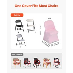 Uimoso 50PCS Pink Stretch Spandex Chair Covers for Weddings, Parties, and Dining