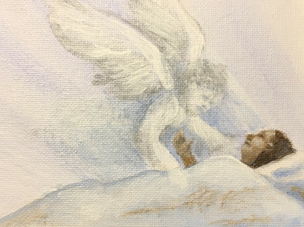 Angel,angel picture,Guardian Angel,print,paper,white,blue,loss of loved,sympathy