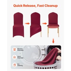 Uimoso 50PCS Burgundy Stretch Spandex Chair Covers for Events and Parties