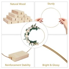 OurWarm 12Pcs 12 Inch Floral Hoop Centerpiece with Stand for Table, Metal Cen…
