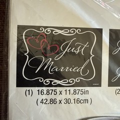 His and Hers 8 just married car and window signs