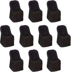 10 Pcs Black Polyester Folding Chair Covers Wedding Linens Reception Party Suppl