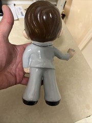 Vintage Atlantic Mold 9”Groom Brown Eyes & Hair W/ Grey Suit Cute Wedding Fun !