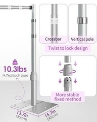 10×10 Pipe and Drape Stand Kit, Heavy Duty Backdrop Stand 10ftx10ft Silver