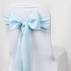 10 Light Blue Polyester CHAIR SASHES Ties Bows Wedding Ceremony Decorations SALE