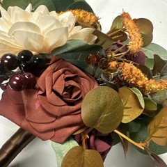 Ling’s Moment Artificial Flowers Bridesmaid Bouquet Set Of 6 Burnt Orange Weddin