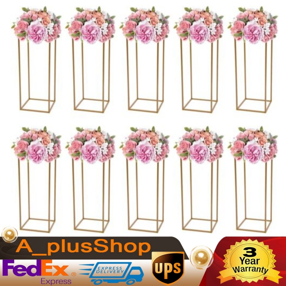 10Pcs 23.6” Tall Gold Metal Flower Stand for Wedding Table Centerpieces Decor！！