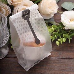 Clear Black 50 Dotted 3″ x 9″ Plastic Treat Bags Thank You Paper Stickers Party