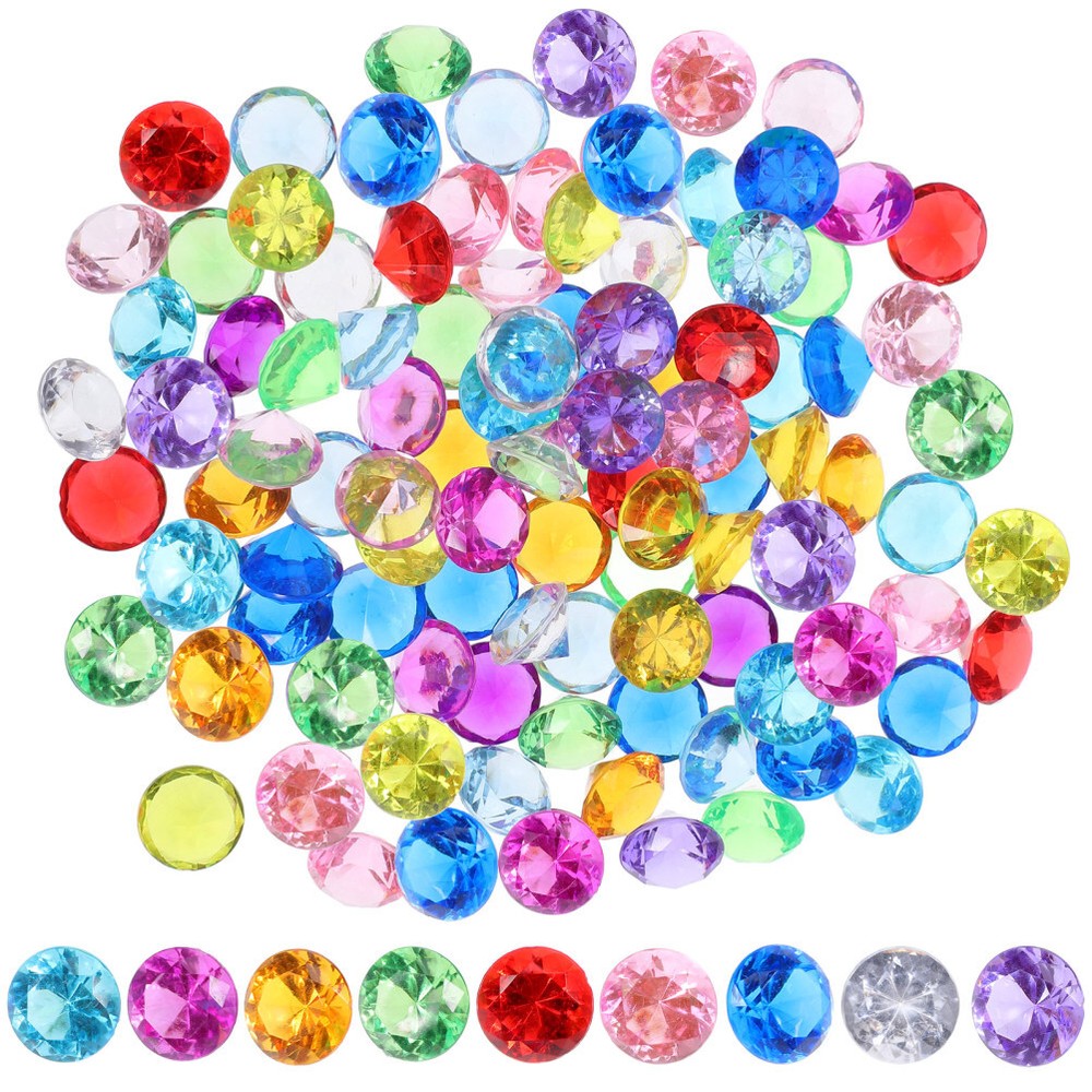 100 Pcs Crystals Pirate Treasure Colorful Vase Fake Gems Jewels