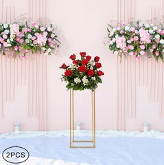 Wedding Flower Stand, Gold Iron Floral Rack, Rectangular Shape, Stable and