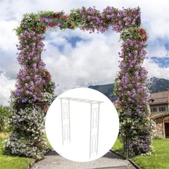 2M Heavy Duty Metal Wedding Rose Arch Garden Arbor for Climbing Plant Backyard